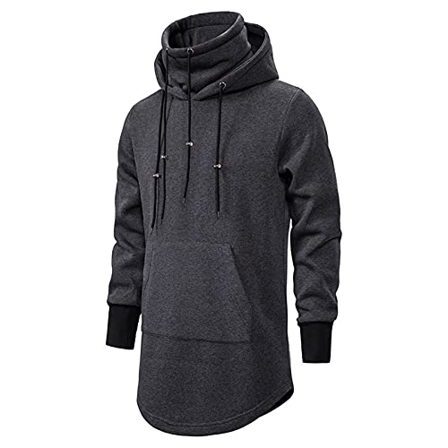 Generisch Sweatshirt Herren Extra Lang, Einfarbiger Hoodie Herren, Classics Herren Kapuzenpullover Tall Hoody Sweater Baggy Kapuzenpulli Mit Bauchtasche Hybridjacke Stretch Und Weich | Größe M - XXL von Generisch
