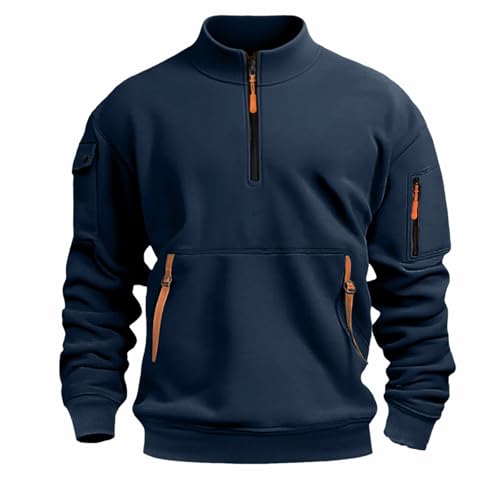 Generisch Sweatshirt Herren Half Zip Pullover Baumwolle Langarmshirt Stehkragen Sweatjacke 1/4 Zip Strickpullover Trainingsjacke mit Reißverschluss Multifunktionelle Generisch Sweatshirt Herren Half Zip Pullover Baumwolle Langarmshirt Stehkragen Sweatjacke 1/4 Zip Strickpullover Trainingsjacke mit Reißverschluss Multifunktionelle von Generisch