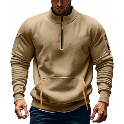 Generisch Sweatshirt Herren Half Zip Pullover Stehkragen Sweatjacke 1/4 Zip Strickpullover Trainingsjacke mit Reißverschluss Multifunktionelle Übergangsjacke Generisch Sweatshirt Herren Half Zip Pullover Stehkragen Sweatjacke 1/4 Zip Strickpullover Trainingsjacke mit Reißverschluss Multifunktionelle Übergangsjacke von Generisch