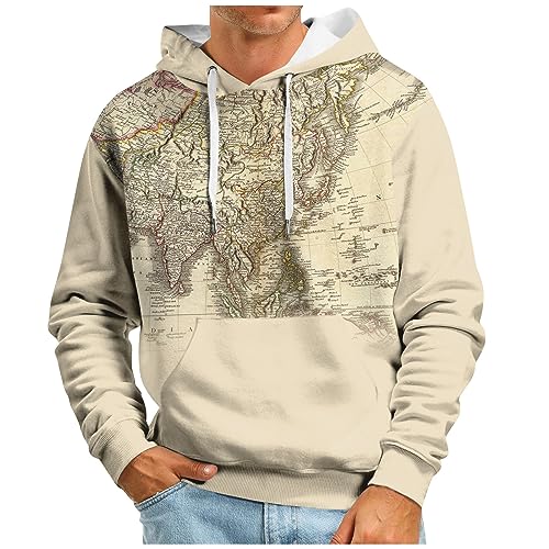 Generisch Sweatshirt Herren Streetwear Hoodie Herren Mit Taschen Herren Sweatshirt Langarm Oversize Sweatshirt Sport Sweatshirt Herren Mit Kapuze Outdoor Pullover Herren Damen Aufdruck Männer Hoodie von Generisch