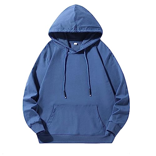 Generisch Sweatshirt Ohne Ärmel Herren Herren Langarm Hoodie Kapuzenpullover Tops Outdoor Sweatshirt Shirt Jungs Pullover (Blue, XXXXL) von Generisch