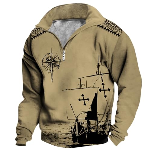 Generisch Sweatshirts für Herren,Herren Strickpullover Stehkragen Langarm Sweaters Basic Männer Pullover Polo Pulli Herren Herren Pulli von Generisch