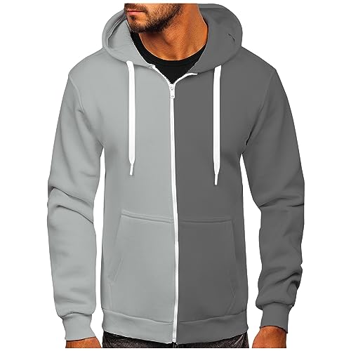 Generisch Sweatshirts&Kapuzenpullover für Herren, Sweatjacke Herren,Winterjacke Mit Kapuze Herren Zip Hoodie Schwarzer Reißverschluss Hoodie Y2K Zipper Spitzbub Sweatshirt Hoodie (6XL, Dunkelgrau) von Generisch