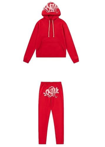 Generisch Syna World Jogginganzug für Herren,Syna World Trainingsanzug Buchstaben Druck Lose Hoodies und Jogginghosen Y2K Hip Hop Streetwear Unisex Essentials Unisex Pullover Tech Fleece Anzug von Generisch