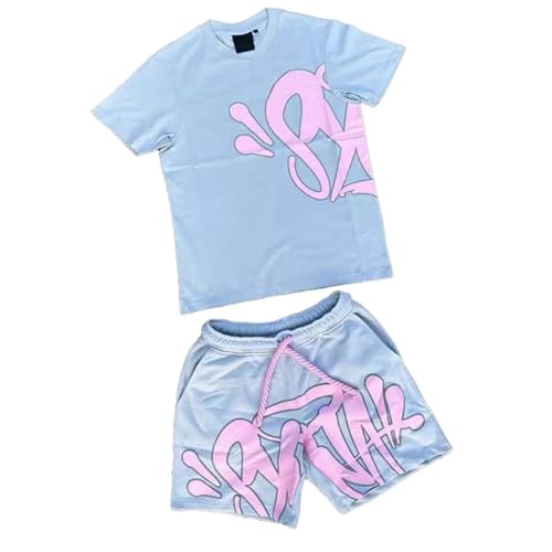 Syna World T Shirt und Shorts Herren Trainingsanzug Freizeitanzug Jogginganzug Sommer 2-Teiliges Set Outfit Y2K Hip Hop Bluse & Hose Streetwear Tracksuit Syna World T Shirt und Shorts Herren Trainingsanzug Freizeitanzug Jogginganzug Sommer 2-Teiliges Set Outfit Y2K Hip Hop Bluse & Hose Streetwear Tracksuit von Generisch