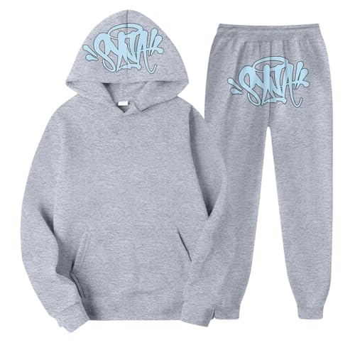 Generisch Syna World Tracksuit Jogginganzug Y2K Herren Damen 2-Teilig Tracksuit mit Hoodie und Jogginghosen Y2K Hip Hop Streetwear Trainingsanzüge Unisex Pullover und Sporthosen von Generisch