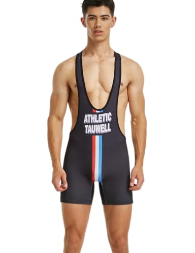 Generisch TAUWELL Wrestling Ringer Trikot Fitness Sport Nylon Overall Bodysuit Herren XXL von Generisch