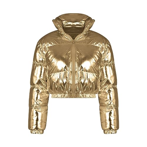 Generisch Tages Deal Wintermantel Damen Warm Elegant Jacke Glänzend, Mit Reißverschluss, Kurze Blase, Puffy-Mäntel Für Den Winter Steppmantel Damen Leicht Damen Jacke Winter Sale Günstig Angebote von Generisch