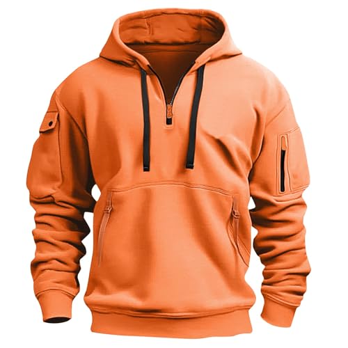Pullover Herren Ohne Kapuze Modische Hoodies & Sweatshirts, Thermo Oversize Warmer Dicker Basic Jagd Zipper Sport Warm Arbeit Modische Kapuzenpulli Übergröße Gym Warme Sweet Shirt Herren, M von Generisch