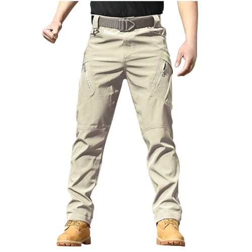 Generisch Taktische Hose Herren Baumwolle Cargohose Militär Tactical Hose Sommer Cargo Jeans Outdoor Arbeitshosen Männer Leichte Wanderhose Atmungsaktiv Große Größen Outdoorhose Khaki 3XL von Generisch