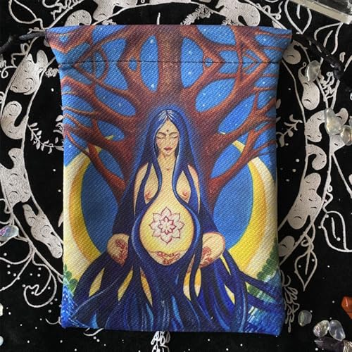 Generisch Tarotbeutel,Runenbeutel - Schmuckbehälter Wahrsage Zubehör Für Anfänger Kinder Zuhause Divination von Generisch