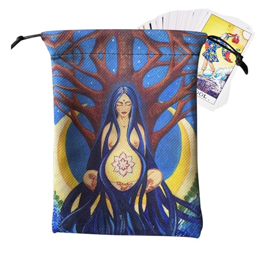 Generisch Tarotbeutel | Runenwürfel Kristallschmuck Beutel,Schmuckbehälter Wahrsage Zubehör Für Anfänger Kinder Zuhause Divination von Generisch