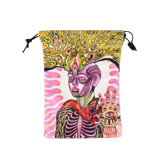 Generisch Tarotkarten Tasche | Juwelen Würfel Beutel mit Zugband | Bedruckter Deck Schutz Organizer | Für Teens Erwachsene Enthusiasten Reise Partyspielabend von Generisch