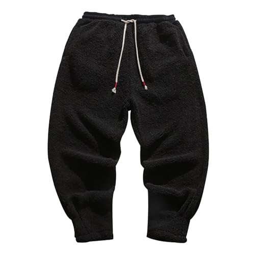 Generisch Teddy Fleece Hose Herren, Plüschhose Herren Sport, Jogginghose Mit Tunnelzug Fleecehose Mit Bündchen Sporthose Große Größen Trainingshose Einfarbig Klassischer Fitnesshose Für Winter von Generisch