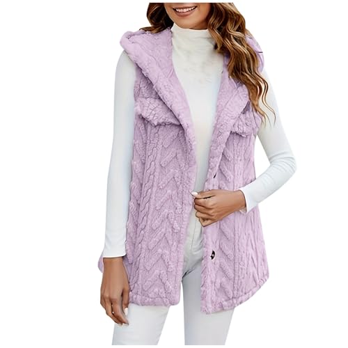 Generisch Teddy Weste Damen, Winter Leicht Pullunder Oversized Wärmend Fleeceweste Outdoor Elegant Teddyjacke Basic Weich Weste von Generisch