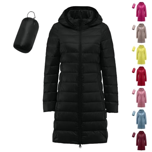 Generisch Teddyjacke Damen, Steppjacke Leicht Mit Kapuze Winterjacke Lang Daunenjacke Puffer Jacke Übergangsjacke Packbare Winter Warm Outdoor Kapuzenjacke Herbstjacke, Teddy Jacke Damen von Generisch