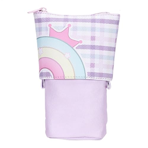 Generisch Teleskopstift -Fall, stehender Bleistiftfall - Mehrzweck -Regenbogen -Beutelbeutel - Großkapazität stapellierender Organisator, wasserdichter Halter für Radiergummi -Make -up -Bürsten von Generisch