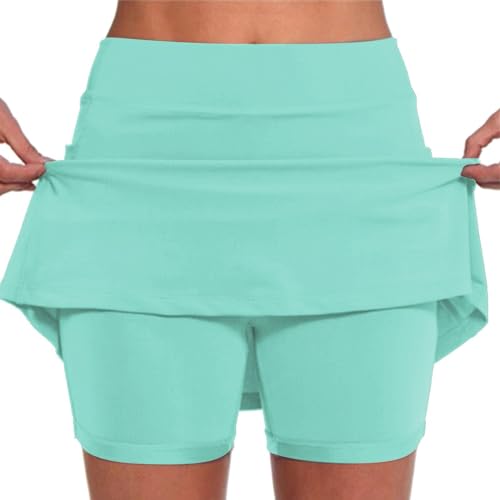 Generisch Tennisrock Damen mit Hose Sportrock Golfrock Hohe Taille Tennis Skort mit 2 Taschen und Seitlichem Schlitz Sommerrock Minirock Laufröcke Hosenrock Wandern LaufenGolf Shorts Damen von Generisch