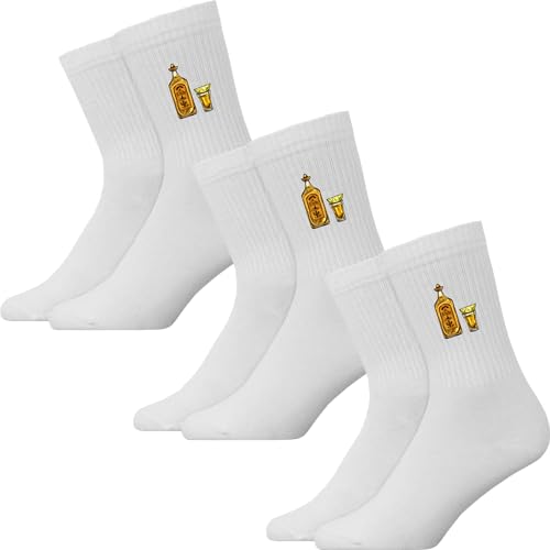 Generisch Tequila Flasche - Atmungsaktive Sportsocken Tennissocken Crew Socks Baumwolle Socken von Generisch