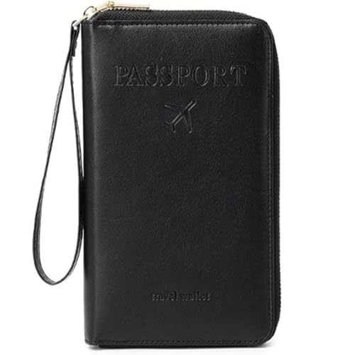 Generisch Terminatei/Similarbe Multi-Functional RFID Passport Wallet, Multi-Functional RFID Passport Wallet with Zipper, Anti-Theft Protective Case (Black) von Generisch