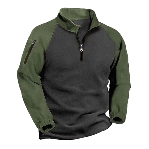 Generisch Thermo Pullover Herren, Herren Warm Stehkragen Sweatshirt Leichter 1/4 Zip Sweater Pulli Slim Fit Casual Winterpullover Strickpullover Outdoor Langarm Oberteile Langarmshirt von Generisch