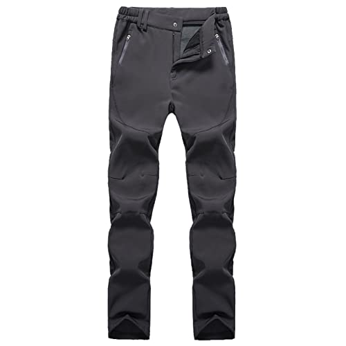 Generisch Thermo Wanderhose Damen Weites Bein | Winterhose Damen Warm Mit Taschen | Trekkinghose Wasserdicht Schneehose Winter Funktionshose Zip Off Outdoorhose Lang Arbeitshosen Waterproof Wathose von Generisch
