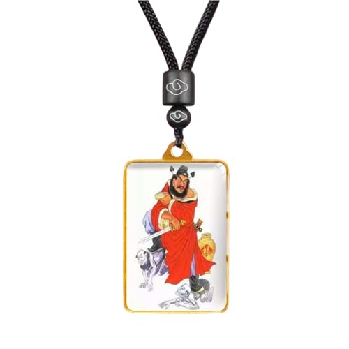 Generisch Tianshi Zhongkui portrait pendant, demon-subduing design, wealth-attracting, home-protecting, safe-keeping necklace, double-sided customization, ethnic style pendant (ZK-13) von Generisch