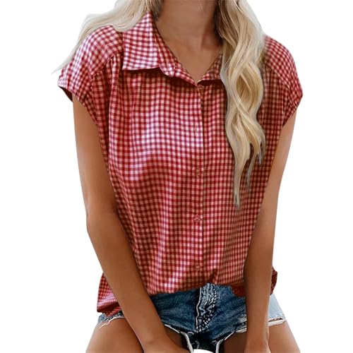 Generisch Trachtenhemd Damen Karierte Bluse Damen Elegant karohemd Trachten Oktoberfest Outfit Trachtenbluse kariert Oberteil trachtenshirt Trachtenmieder Karobluse hemdjacke trachtenblusen modern von Generisch