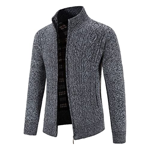 Generisch Trachtenjacke Herren Strickjacken Langarm Sportlich Trachtenjanker Leicht Modern Cardigan Trachten Freizeitjacke mit Reißverschluss von Generisch