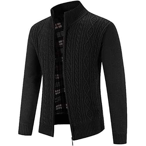 Generisch Trachtenjacke Herren Strickjacken Langarm Sportlich Trachtenjanker Leicht Modern Cardigan Trachten Freizeitjacke mit Reißverschluss von Generisch