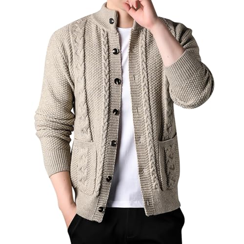 Generisch Trachtenjacke Herren Trachten Strickjacke Oktoberfest Jacker Langarm Trachtenjanker Modern Tracht Janke mit KnopfleisteKleidung Leichte Bequem Trachtenstrickjacke Lässiger Sweatjacke von Generisch