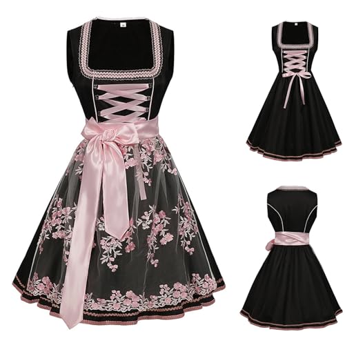 Generisch Trachtenkleid Damen, Dirndl Damen Midi Trachtenkleid Elegant Abendkleider Dirndlschürze Trachtenrock Spitze Dirndlbluse Für Frauen Karneval Oktoberfest Party Besondere Anlässe von Generisch