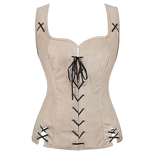 Generisch Trachtenmieder Damen Trachtenweste Retro Lace Up West Mantel Trachten Mieder Cosplay Kostüm Für Oktoberfest Halloween XS Generisch Trachtenmieder Damen Trachtenweste Retro Lace Up West Mantel Trachten Mieder Cosplay Kostüm Für Oktoberfest Halloween XS von Generisch