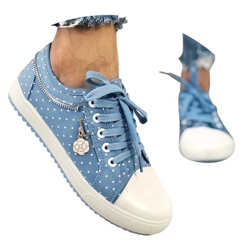Generisch Trachtenschuhe Damen Flach - Spitzen Dirndl Trachten Sneaker Mesh Atmungsaktive Sommerschuhe Weiß Hochzeitsschuhe Braut Stoffschuhe Sport Ballettschuhe Turnschuhe von Generisch