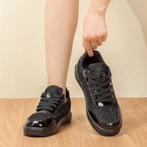 Generisch Trachtenschuhe Damen Sneaker Damen Sommer Spitzen Flach Trachtenschuhe Dirndl Schuhe Mesh Atmungsaktive Turnschuhe Elegant Bequem Stoffschuhe Oktoberfest Outdoor Brautschuhe Hochzeitsschuhe von Generisch