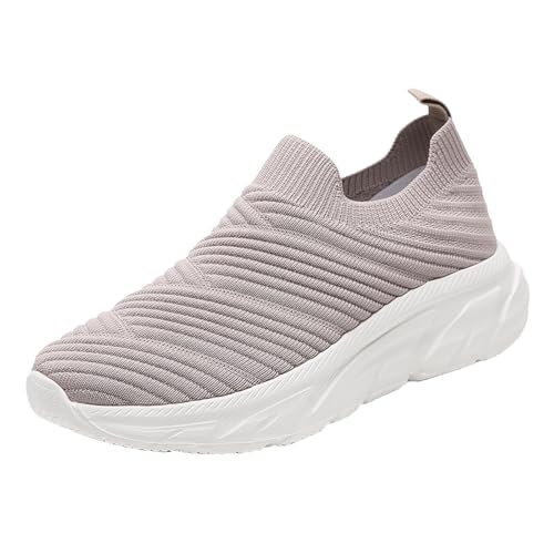 Generisch Trainers Turnschuhe Atmungsaktive leicht, Slipper für Damen, Flache Wanderschuhe Jogging Running Walking (Khaki, 43) von Generisch