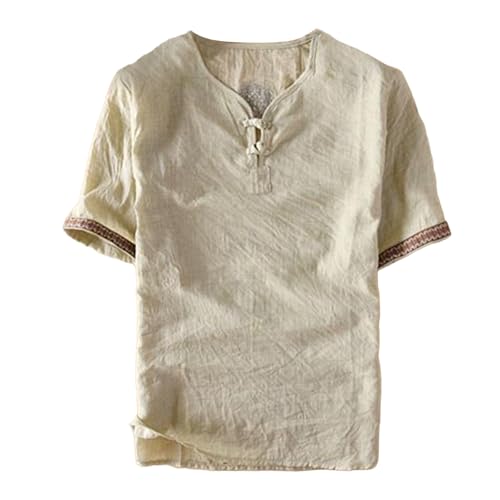 Traineruhr Large Size Solid Color Casual Disc Buckle Thin Cotton Linen Shirt Herren Armbanduhr Digital (Khaki, M) von Generisch