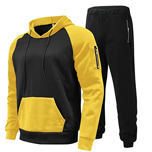 Generisch Trainingsanzug Jungen Hoodie-Trainingsanzug Streatwear Trainingsanzüge Für Herren Sportbekleidung Kordelzug Casual Winter Sweatshirt Weite Hosenbeine Sets Suits Entspannt Freizeitanzug von Generisch