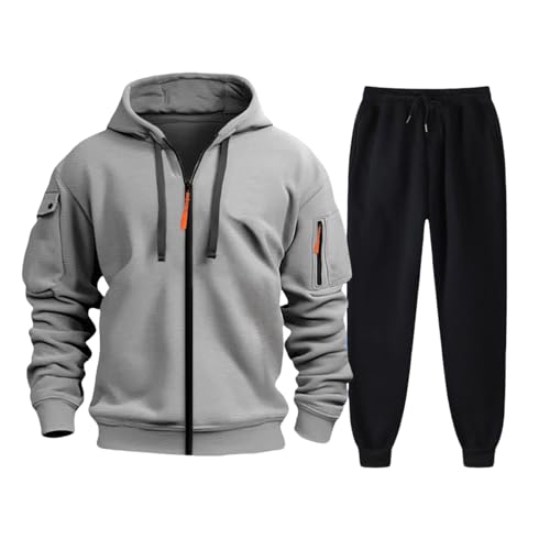 Generisch Trainingsanzug Sets Herren Freizeit Jogginganzug 2-teilig Kapuzenjacke mit Kapuze Und Taschen Sporthose Kapuzenpullover,Schlafanzug Herren Fleece,Halloween/Weihnachten/Geschenk von Generisch