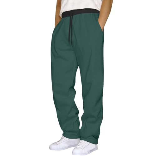 Generisch Trainingshose/Polyesterhose I Jogginghose Herren mit elastischem Bund & Seitentaschen I Sporthose Herren Herren Cargo Jogginghose Herren Hose Schwarz von Generisch