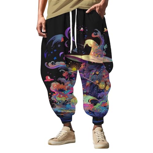Generisch Trainingshose Active Sporthose Herren lang mit Elastischem Bund Seitentaschen Trainingshose Herren lang Jogginghose Weiss Herren Herren Jeans mit Gummizug Jogginghose Herren Baggy schwarz von Generisch