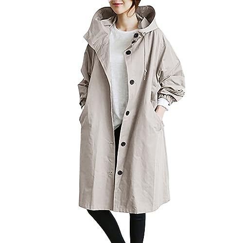 Generisch Trenchcoat Damen Lang ÜbergangsJacke mit Knöpfen Elegant Leichte Windbreaker mit Taschen Kapuze Casual Mantel Outdoorjacke Dünne Winddichte Große Größen Einfarbig Trenchcoat Windjacke Generisch Trenchcoat Damen Lang ÜbergangsJacke mit Knöpfen Elegant Leichte Windbreaker mit Taschen Kapuze Casual Mantel Outdoorjacke Dünne Winddichte Große Größen Einfarbig Trenchcoat Windjacke von Generisch