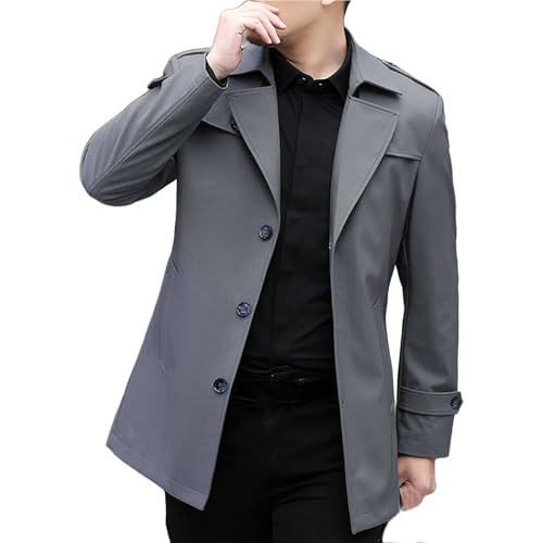 Generisch Trenchcoat Herren Kurz, Anzug Sakko Herren Schwarz Herbst Winter Sakkos Mantel Slim Fit Anzugjacken Langarm Jacke Mit Taschen Langer Blazer Lässige Herbstmantel Freizeitjacke Übergangs von Generisch