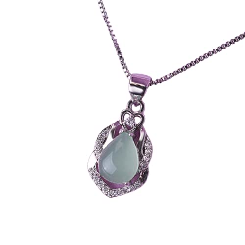 Trendy Halsketten für Frauen Exquisite Wassertropfen Kristall Anhänger Halskette Schmuck Dame Geburtstagsgeschenke von Generisch