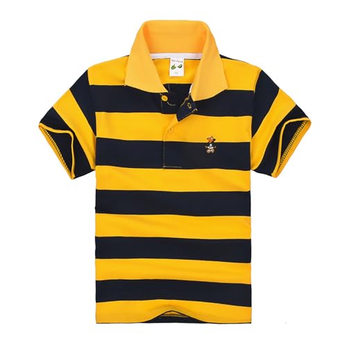 Generisch Tshirt Kinder Jungen Kurzarm T-Shirt mit Streifen Rundhalsausschnitt aus Baumwolle für Kinder von Generisch