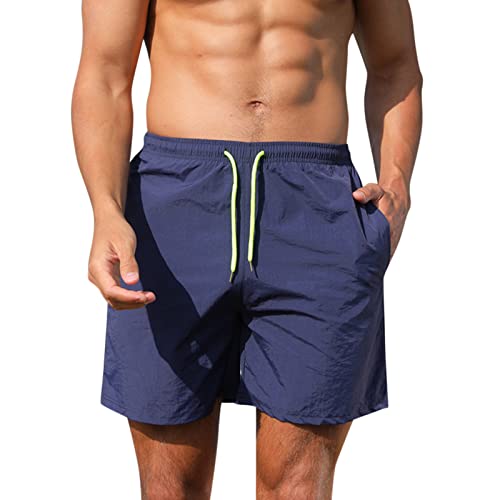 Generisch Turnhose Herren Kurz Baumwolle Kurze Atmungsaktiv Sportshorts Sporthose Kordelzug Sommer Blau Laufshorts Sport Shorts Funktionsshorts Basketball Locker Taschen Trainingsshorts Tennishose von Generisch