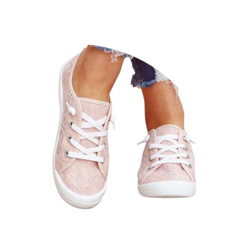 Generisch Turnschuhe Damen Trachten Sneaker damen Spitzen Flach Trachtenschuhe Dirndl Schuhe Mesh Atmungsaktive turnschuhe Elegant Bequem Stoffschuhe Oktoberfest Outdoor Brautschuhe Hochzeitsschuhe von Generisch