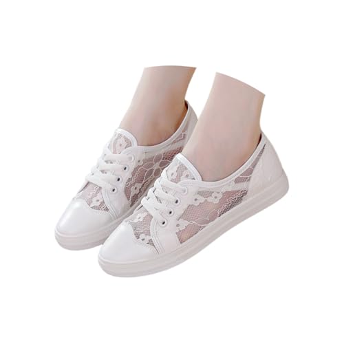 Generisch Turnschuhe Damen Trachten Sneaker damen Spitzen Flach Trachtenschuhe Dirndl Schuhe Mesh Atmungsaktive turnschuhe Elegant Bequem Stoffschuhe Oktoberfest Outdoor Brautschuhe Hochzeitsschuhe von Generisch