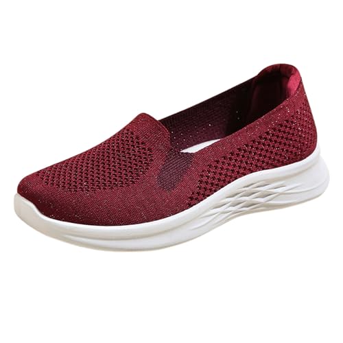 Generisch Turnschuhe Damen Weiche Bequeme Wanderschuhe Sport Freizeit Einzelschuhe Mittelmutter Schuhe EIN Steigbügel Atmungsaktive Sportschuhe Profil Plateau Sneaker Damen Joggingschuhe von Generisch