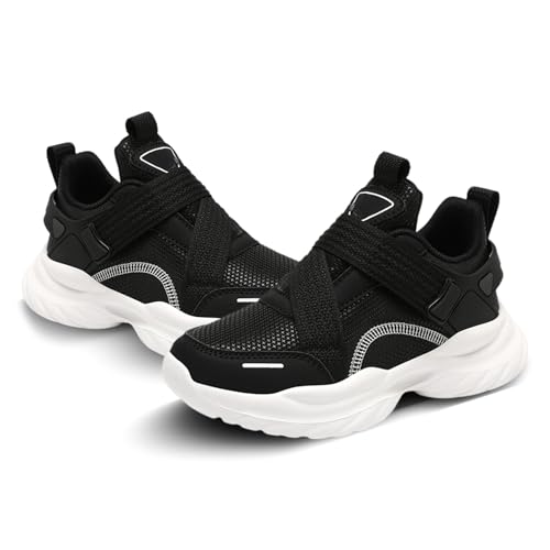 Generisch Turnschuhe Jungen Klettverschluss Sneaker - Hook und Loop Sportschuhe Trail Running Minimalist Laufschuhe Trend Sneakers Walking Schuhe Outdoor Walkingschuhe für Teenager von Generisch